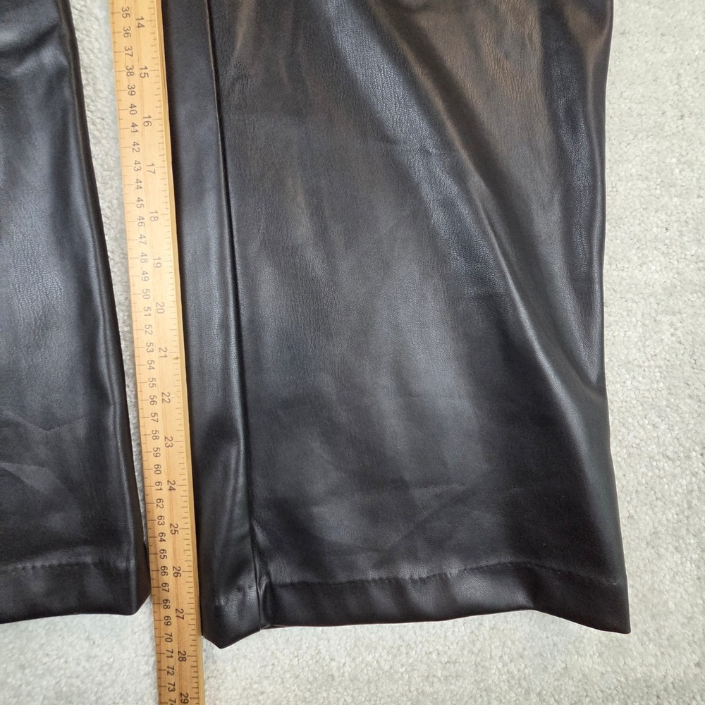 Abercrombie Fitch Curve Love‎ Vegan Leather Wide Leg Pants M Short Black - Picture 10 of 10